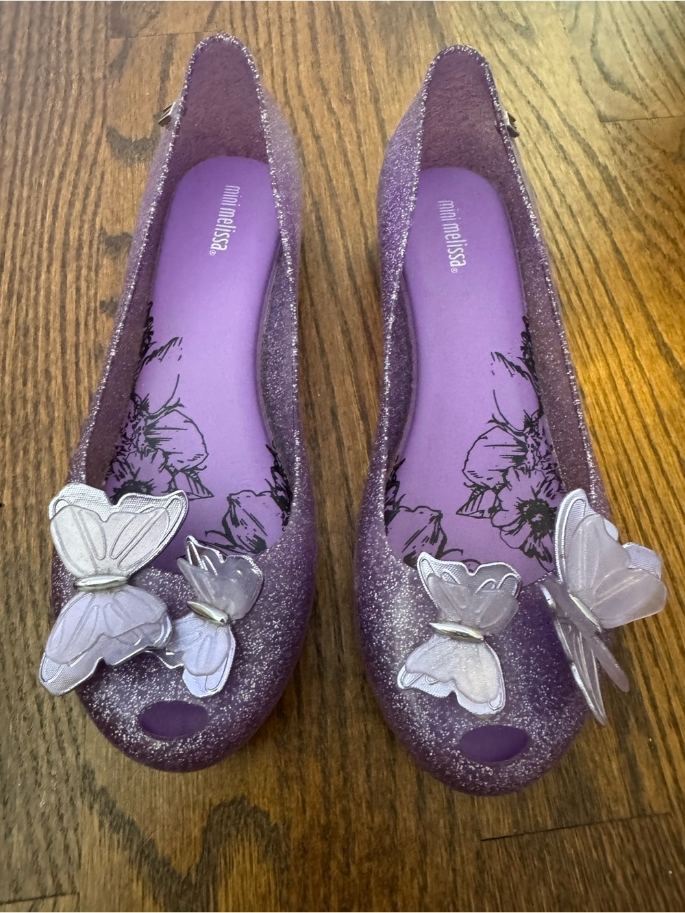 Mini Melissa Girls Ballet Flats w Butterflies - perfect for Olivia Rodrigo